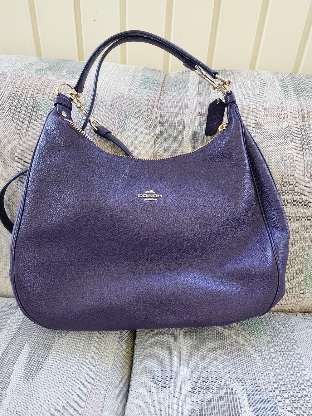 Coach Harley Purple Leather Hobo Bag